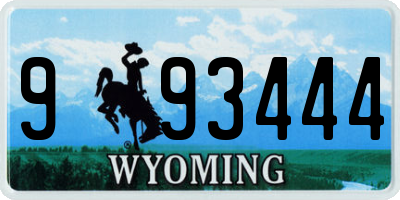 WY license plate 993444