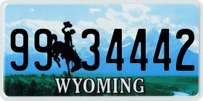 WY license plate 9934442