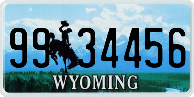 WY license plate 9934456