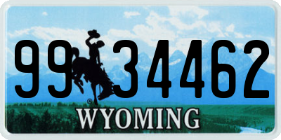 WY license plate 9934462