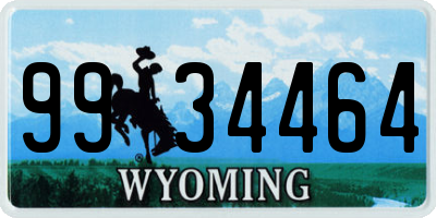 WY license plate 9934464