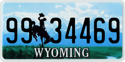 WY license plate 9934469
