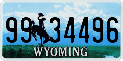 WY license plate 9934496