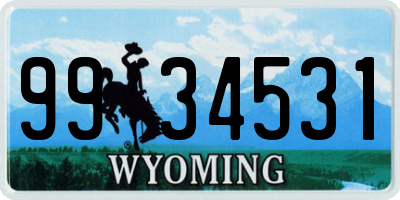 WY license plate 9934531