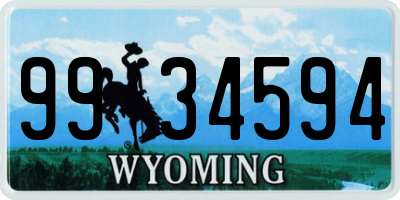WY license plate 9934594