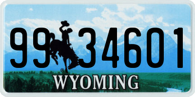 WY license plate 9934601