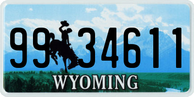 WY license plate 9934611