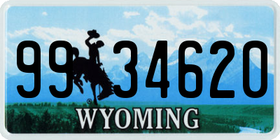 WY license plate 9934620