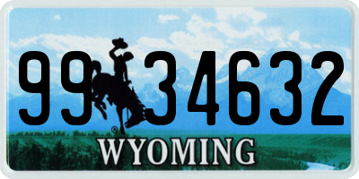 WY license plate 9934632