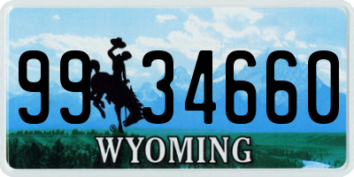 WY license plate 9934660