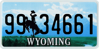 WY license plate 9934661