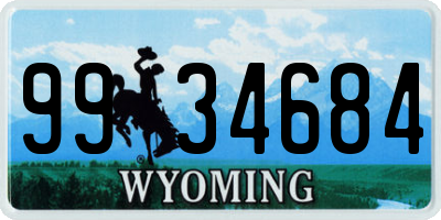 WY license plate 9934684