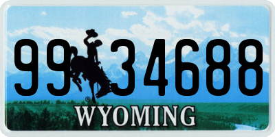 WY license plate 9934688