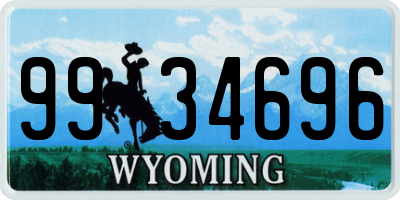 WY license plate 9934696