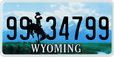 WY license plate 9934799
