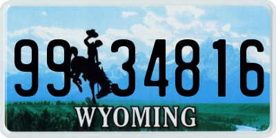WY license plate 9934816