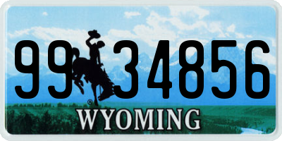 WY license plate 9934856