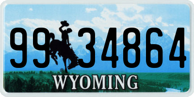 WY license plate 9934864