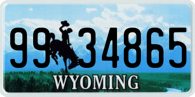 WY license plate 9934865