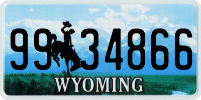 WY license plate 9934866