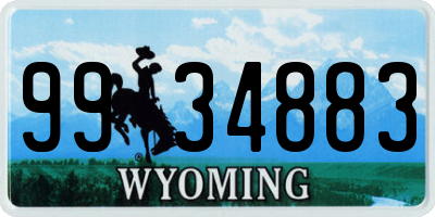 WY license plate 9934883
