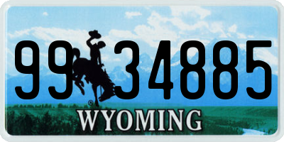 WY license plate 9934885