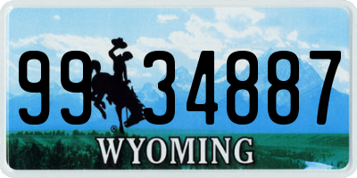 WY license plate 9934887
