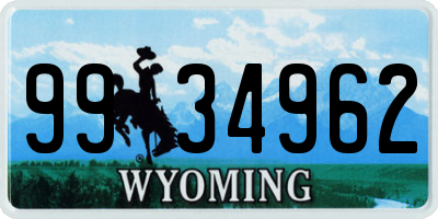 WY license plate 9934962
