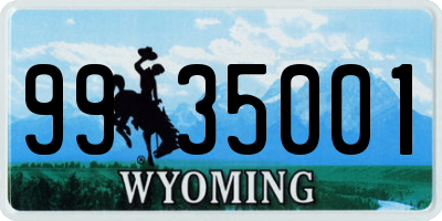 WY license plate 9935001