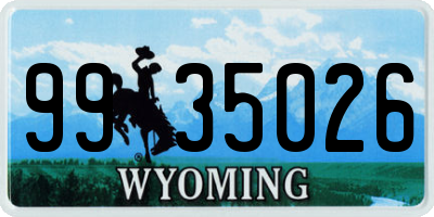 WY license plate 9935026