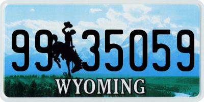 WY license plate 9935059