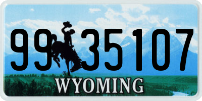 WY license plate 9935107