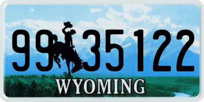 WY license plate 9935122