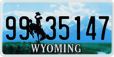 WY license plate 9935147