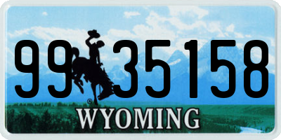 WY license plate 9935158