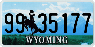 WY license plate 9935177