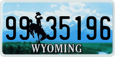 WY license plate 9935196