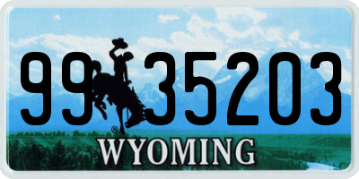 WY license plate 9935203
