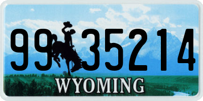 WY license plate 9935214