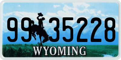 WY license plate 9935228