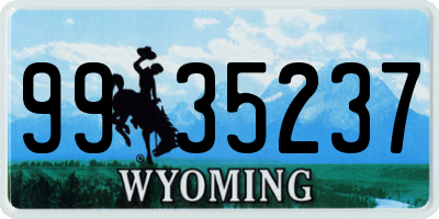 WY license plate 9935237