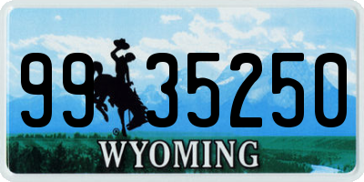 WY license plate 9935250