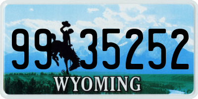 WY license plate 9935252