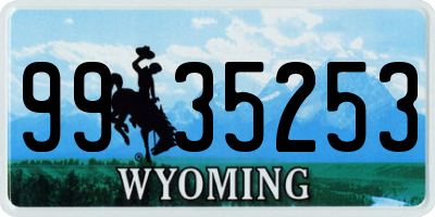 WY license plate 9935253