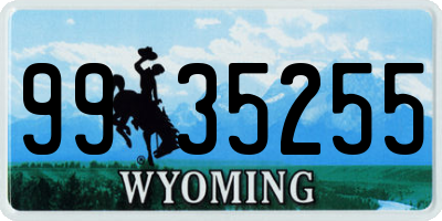 WY license plate 9935255