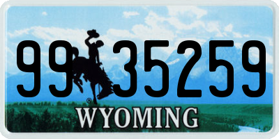WY license plate 9935259