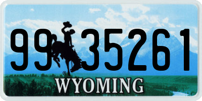 WY license plate 9935261