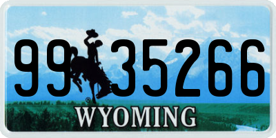 WY license plate 9935266
