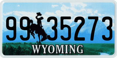 WY license plate 9935273