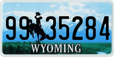 WY license plate 9935284